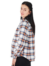 Load image into Gallery viewer, Flannel Shirts 100% Cotton Checked White/Peach
