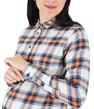 Load image into Gallery viewer, Flannel Shirts 100% Cotton Checked White/Peach