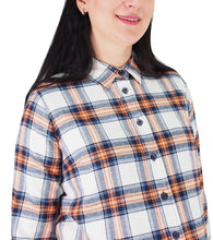 Load image into Gallery viewer, Flannel Shirts 100% Cotton Checked White/Peach