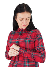 Load image into Gallery viewer, Flannel Shirts 100% Cotton Checked Red/Forest Green