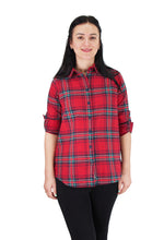Load image into Gallery viewer, Flannel Shirts 100% Cotton Checked Red/Forest Green