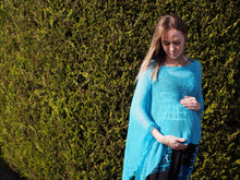 Load image into Gallery viewer, Crochet Lace Knit Batwing Poncho - Turquoise