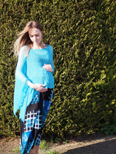 Load image into Gallery viewer, Crochet Lace Knit Batwing Poncho - Turquoise