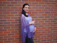 Load image into Gallery viewer, Crochet Lace Knit Batwing Poncho - Lilac