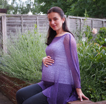 Load image into Gallery viewer, Crochet Lace Knit Batwing Poncho - Lilac