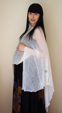 Load image into Gallery viewer, Crochet Lace Knit Batwing Poncho - White