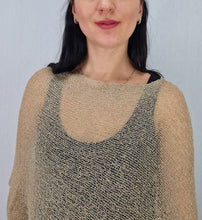 Load image into Gallery viewer, Crochet Lace Knit Small Poncho - Fawn