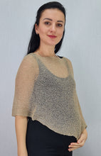 Load image into Gallery viewer, Crochet Lace Knit Small Poncho - Fawn