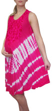 Load image into Gallery viewer, L'Affair Ladies Umbrella Cut Maternity Pregnancy Floral Print Sleeveless Lightweight Casual Beach Summer Dress (Fuschia Tie Dye, One Size)