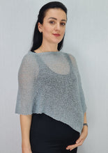Load image into Gallery viewer, Mimosa Ladies Glitter Small Poncho - Grey Silver
