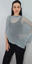 Load image into Gallery viewer, Mimosa Ladies Glitter Small Poncho - Grey Silver