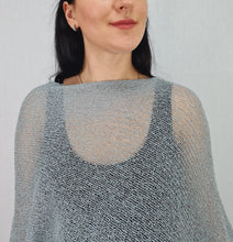 Load image into Gallery viewer, Mimosa Ladies Glitter Small Poncho - Grey Silver