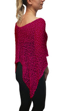 Load image into Gallery viewer, Popcorn Style Crochet Poncho - Hot Pink