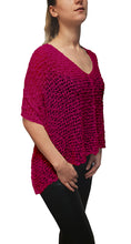 Load image into Gallery viewer, Popcorn Style Crochet Poncho - Hot Pink