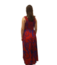 Load image into Gallery viewer, Long Smocked Dress One Size Red Lava