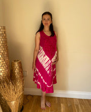 Load image into Gallery viewer, L'Affair Ladies Umbrella Cut Maternity Pregnancy Floral Print Sleeveless Lightweight Casual Beach Summer Dress (Fuschia Tie Dye, One Size)