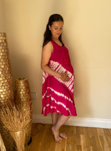 Load image into Gallery viewer, L'Affair Ladies Umbrella Cut Maternity Pregnancy Floral Print Sleeveless Lightweight Casual Beach Summer Dress (Fuschia Tie Dye, One Size)