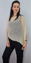 Load image into Gallery viewer, Mimosa Ladies Glitter Small Poncho -Ivory Gold