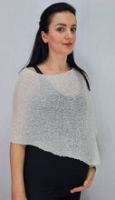 Load image into Gallery viewer, Mimosa Ladies Glitter Small Poncho - Ivory Silver