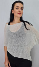 Load image into Gallery viewer, Mimosa Ladies Glitter Small Poncho - Ivory Silver