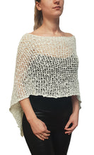 Load image into Gallery viewer, Popcorn Style Crochet Poncho - Ivory