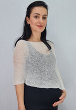Load image into Gallery viewer, Crochet Lace Knit Small Poncho - Ivory