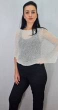 Load image into Gallery viewer, Crochet Lace Knit Small Poncho - Ivory