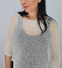 Load image into Gallery viewer, Crochet Lace Knit Small Poncho - Ivory