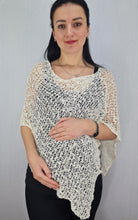 Load image into Gallery viewer, Popcorn Style Crochet Poncho - Ivory