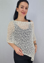 Load image into Gallery viewer, Popcorn Style Crochet Poncho - Ivory