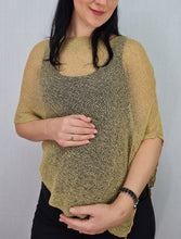 Load image into Gallery viewer, Crochet Lace Knit Small Poncho - Latte