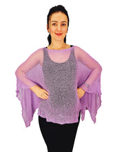 Load image into Gallery viewer, Crochet Lace Knit Batwing Poncho - Lilac