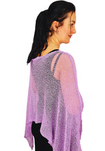 Load image into Gallery viewer, Crochet Lace Knit Batwing Poncho - Lilac
