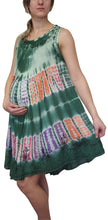 Load image into Gallery viewer, L'Affair Ladies Umbrella Cut Maternity Pregnancy Floral Print Sleeveless Lightweight Casual Beach Summer Dress (Lime Flower, One Size)