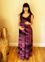 Load image into Gallery viewer, Long Smocked Dress - One Size Burgundy Abstract