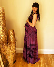 Load image into Gallery viewer, Long Smocked Dress - One Size Burgundy Abstract