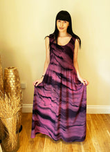 Load image into Gallery viewer, Long Smocked Dress - One Size Burgundy Abstract
