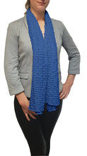 Load image into Gallery viewer, Popcorn Style Crochet Poncho - Mid Blue