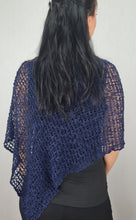 Load image into Gallery viewer, Popcorn Style Crochet Poncho - Navy
