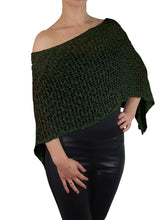 Load image into Gallery viewer, Popcorn Style Crochet Poncho - Olive