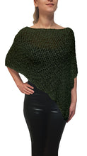 Load image into Gallery viewer, Popcorn Style Crochet Poncho - Olive