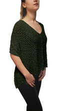 Load image into Gallery viewer, Popcorn Style Crochet Poncho - Olive