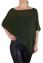 Load image into Gallery viewer, Popcorn Style Crochet Poncho - Olive