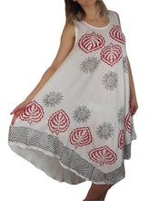 Load image into Gallery viewer, L'Affair Ladies Umbrella Cut One Size Floral Print Sleeveless Beach Summer Dress Fits UK 8-18 (Cool White Summer)