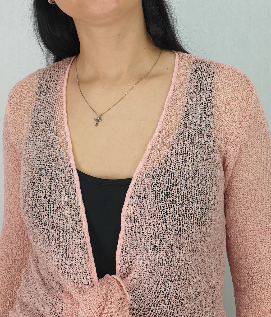 Peach shrug cardigan hotsell