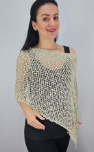 Load image into Gallery viewer, Popcorn Style Crochet Poncho - Pebble