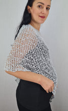 Load image into Gallery viewer, Popcorn Style Crochet Poncho - Powder Blue