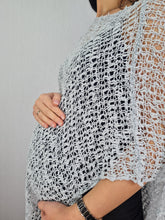 Load image into Gallery viewer, Popcorn Style Crochet Poncho - Powder Blue