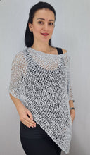 Load image into Gallery viewer, Popcorn Style Crochet Poncho - Powder Blue