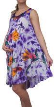 Load image into Gallery viewer, L'Affair Ladies Umbrella Cut Maternity Pregnancy Floral Print Sleeveless Lightweight Casual Beach Summer Dress (Purple Flower, One Size)